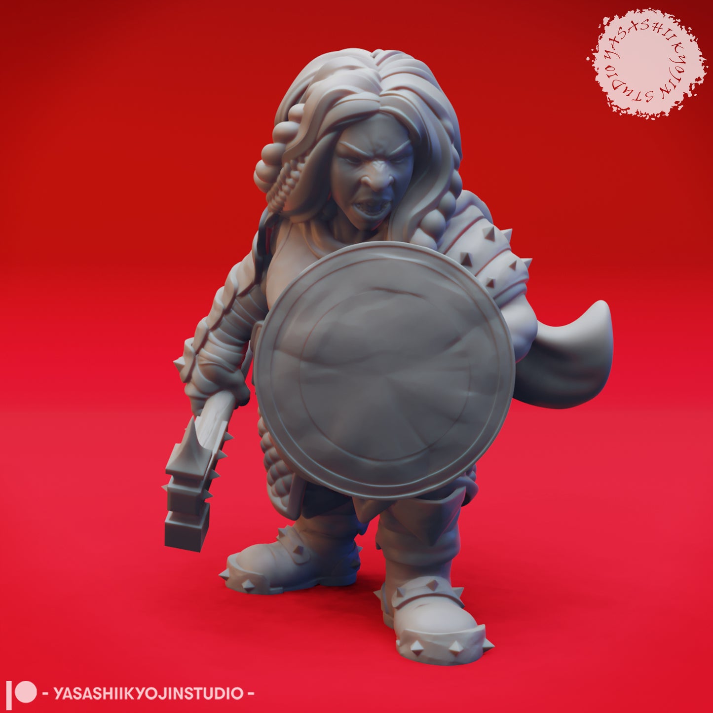 Duergar - Shield - 3D Printed Mini for Tabletop Gaming, Dungeons and Dragons, Pathfinder, Kings of War and other RPG's