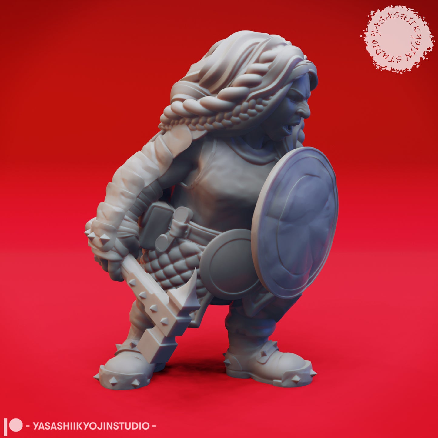 Duergar - Shield - 3D Printed Mini for Tabletop Gaming, Dungeons and Dragons, Pathfinder, Kings of War and other RPG's