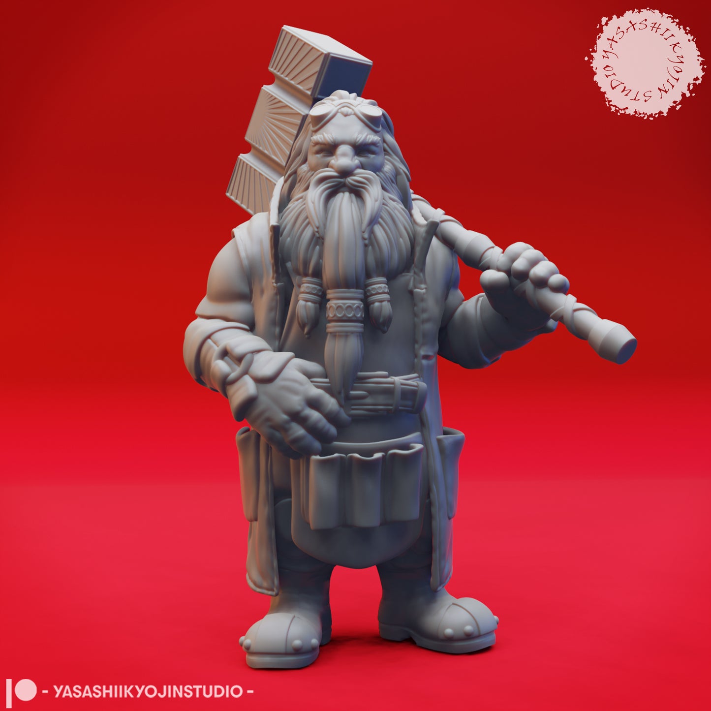 Dwarf - Nundro Rockseeker - 3D Printed Mini for Tabletop Gaming, Dungeons and Dragons, Pathfinder, Kings of War and other RPG's