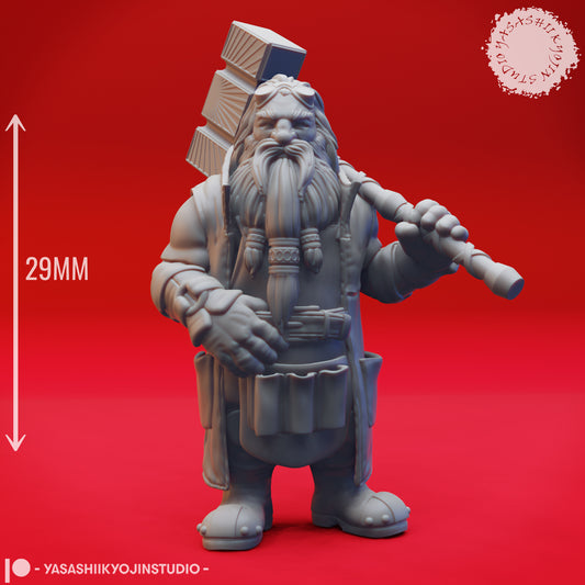 Dwarf - Nundro Rockseeker - 3D Printed Mini for Tabletop Gaming, Dungeons and Dragons, Pathfinder, Kings of War and other RPG's