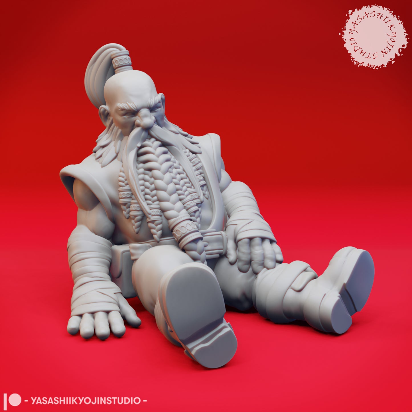 Dwarf - Tharden Rockseeker Defeated - 3D Printed Mini for Tabletop Gaming, Dungeons and Dragons, Pathfinder, Kings of War and other RPG's