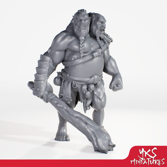 Ettin - 3D Printed Mini for Tabletop Gaming, Dungeons and Dragons, Pathfinder, Kings of War and other RPG's
