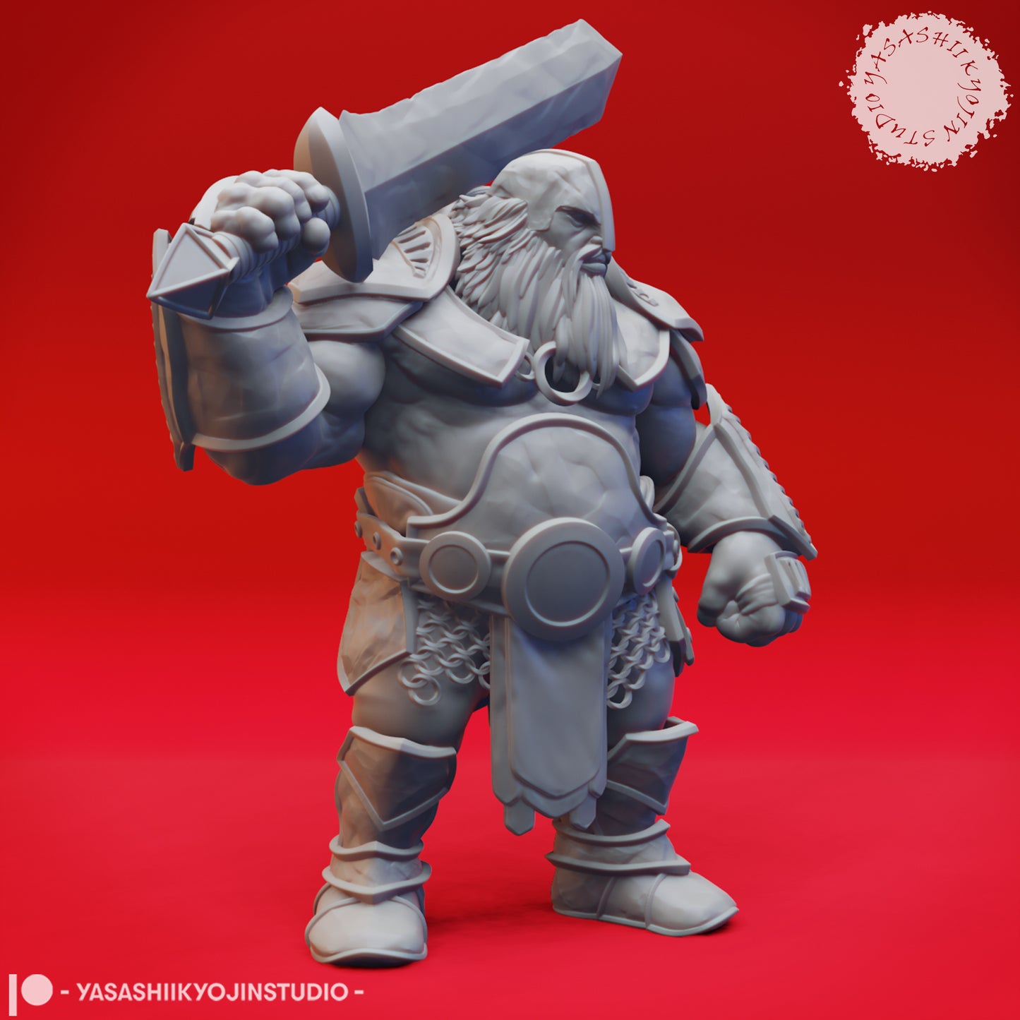 Fire Giant Swordsman - Tabletop Miniature STL