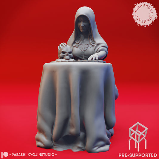 Fortune Teller - Seated - Tabletop Miniature (Pre-Supported STL)