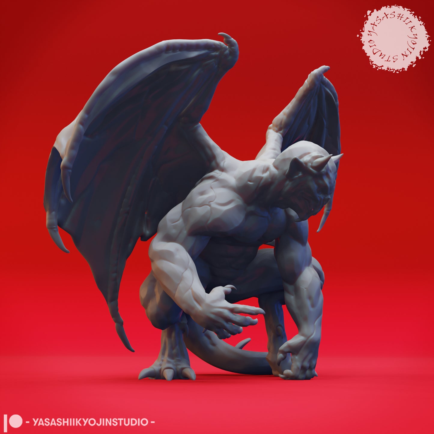 Gargoyle - Perched - Active - 3D Printed Mini for Tabletop Gaming, Dungeons and Dragons, Pathfinder, Kings of War and other RPG's