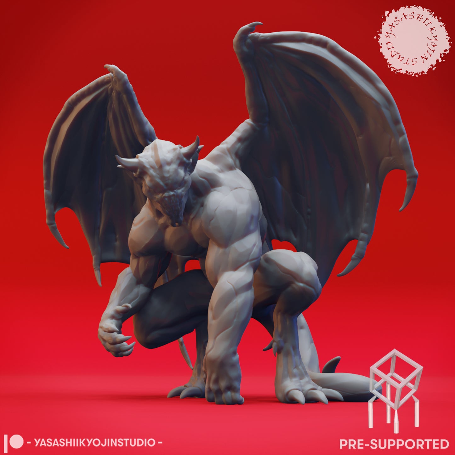 Gargoyle - Perched - Active - Tabletop Miniature (Pre-Supported)