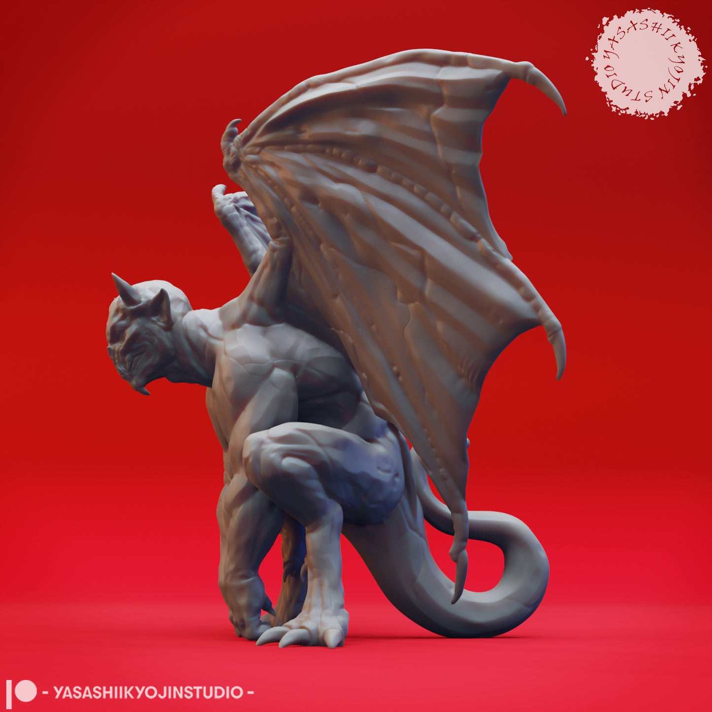 Gargoyle - Perched - Inactive - 3D Printed Mini for Tabletop Gaming, Dungeons and Dragons, Pathfinder, Kings of War and other RPG's