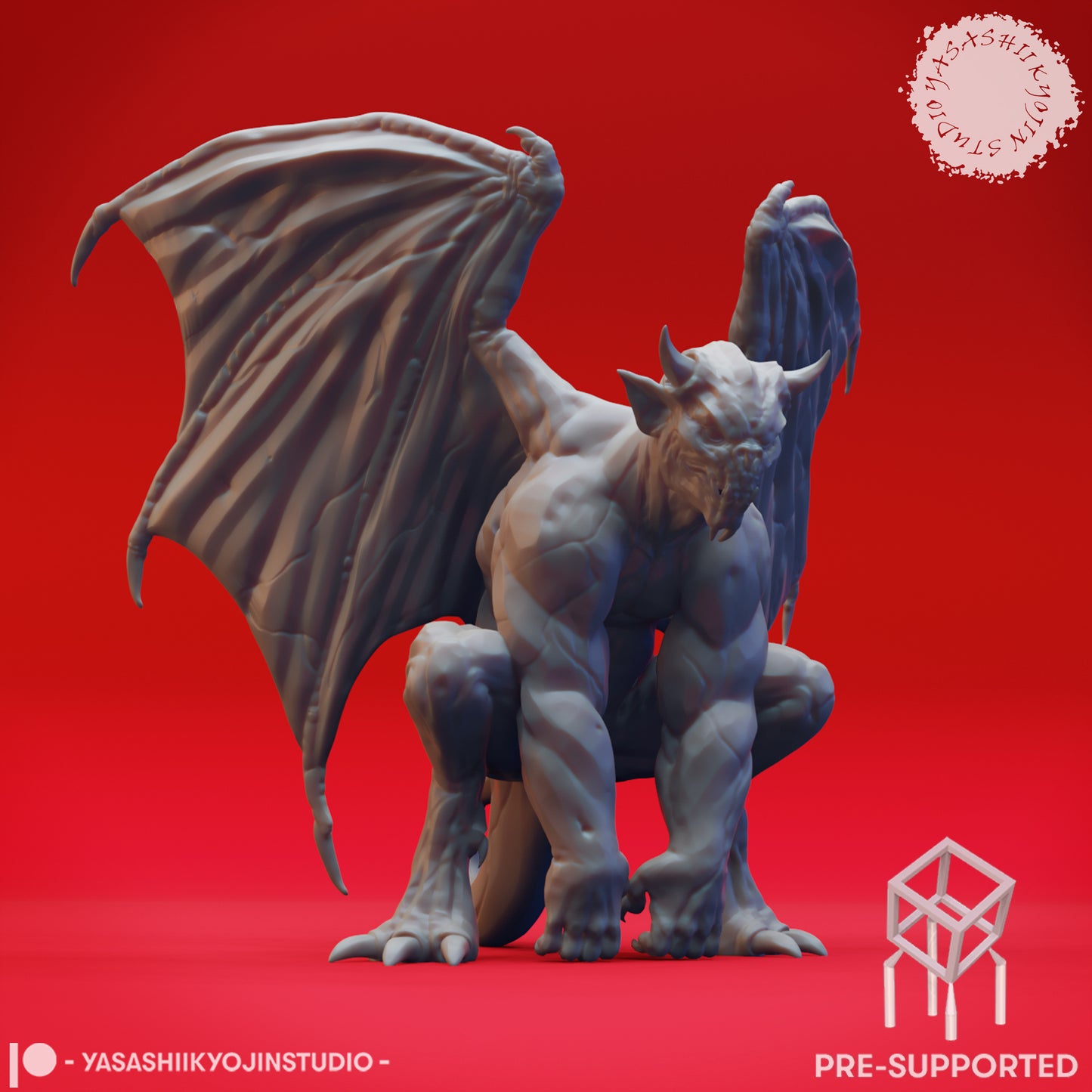 Gargoyle - Perched - Inactive - Tabletop Miniature (Pre-Supported)