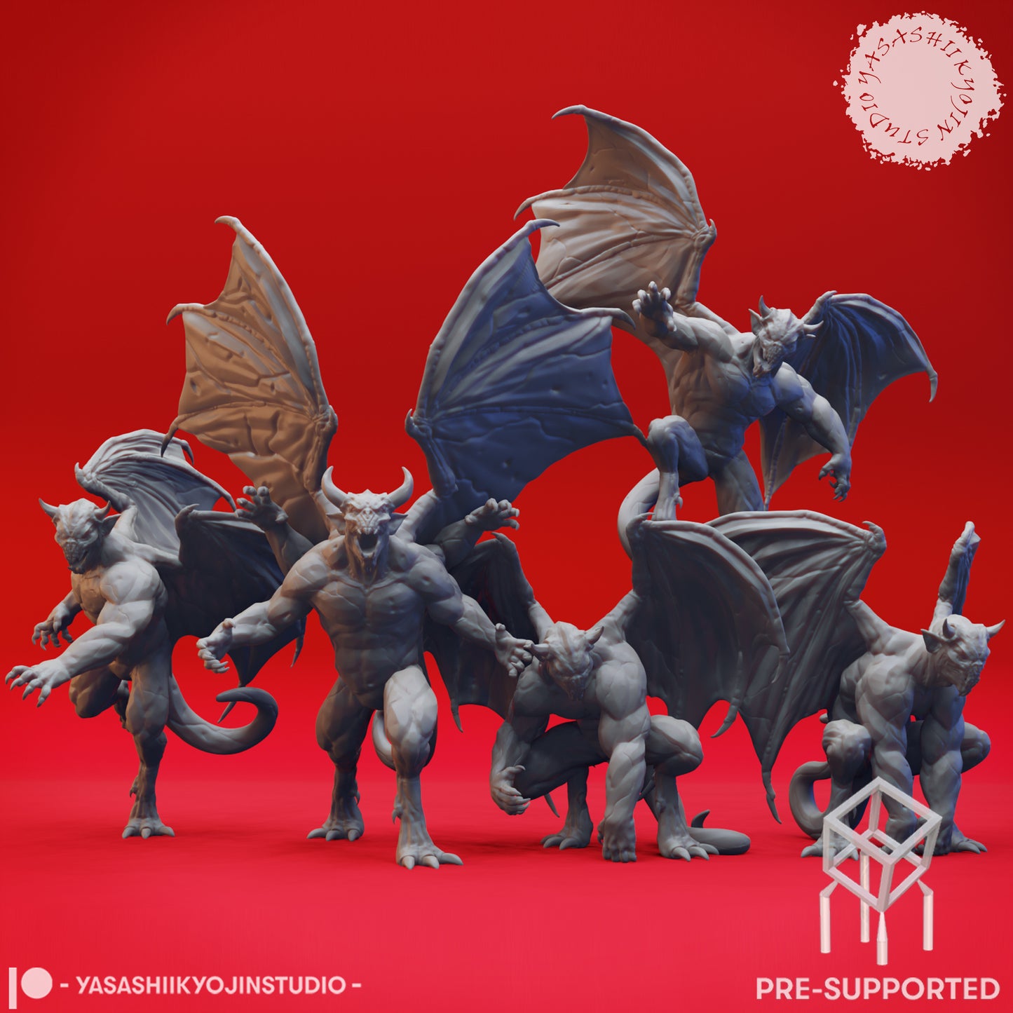 Gargoyle Clan - Tabletop Miniatures (Pre-Supported STL)