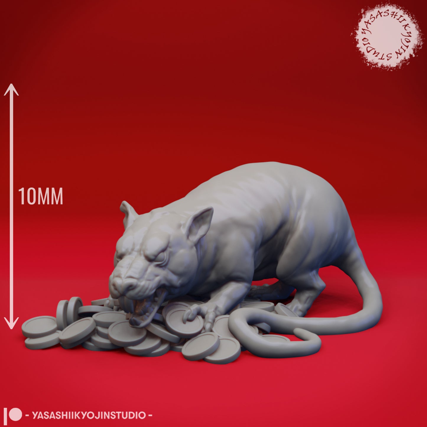 Giant Rat - Maks - 3D Printed Mini for Tabletop Gaming, Dungeons and Dragons, Pathfinder, Kings of War and other RPG's