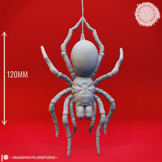 Giant Spider - Hanging - 3D Printed Mini for Tabletop Gaming, Dungeons and Dragons, Pathfinder, Kings of War and other RPG's