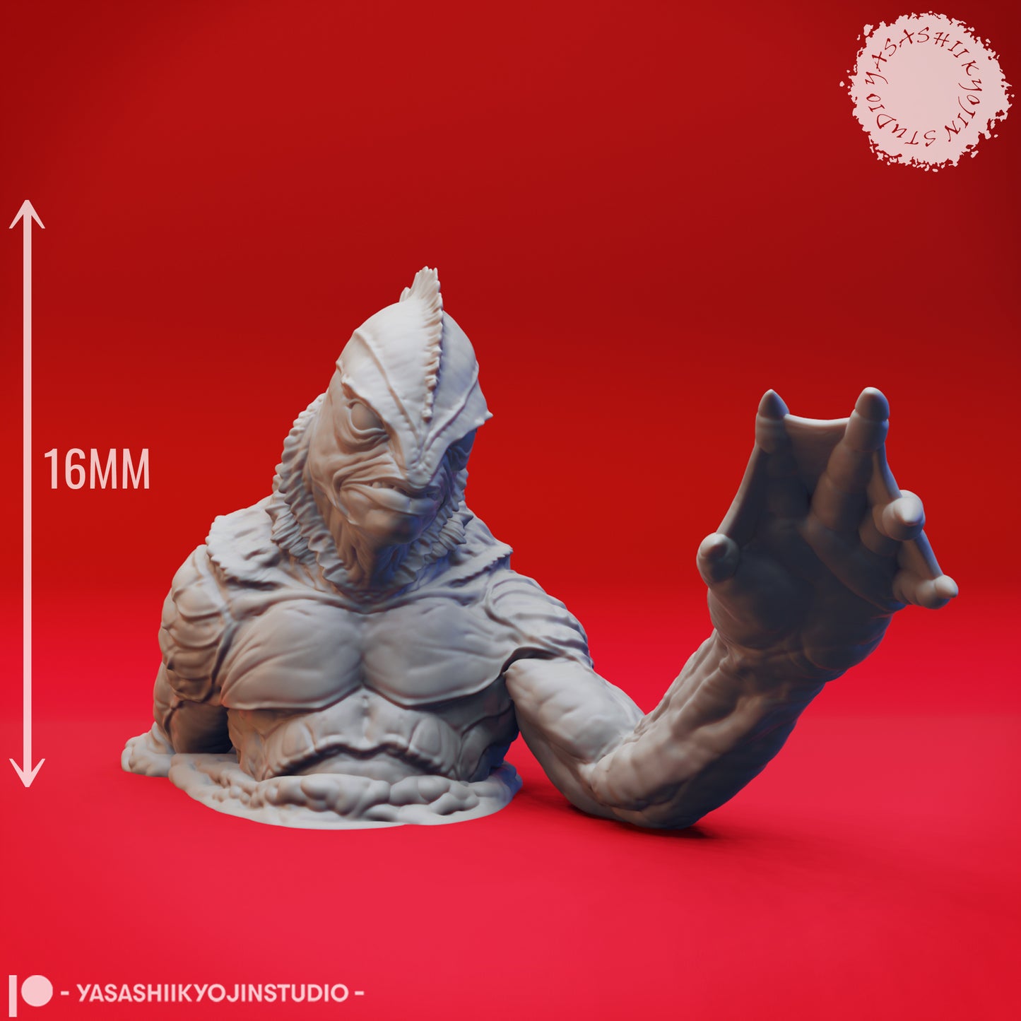 Gill-man - Emerging - 3D Printed Mini for Tabletop Gaming, Dungeons and Dragons, Pathfinder, Kings of War and other RPG's