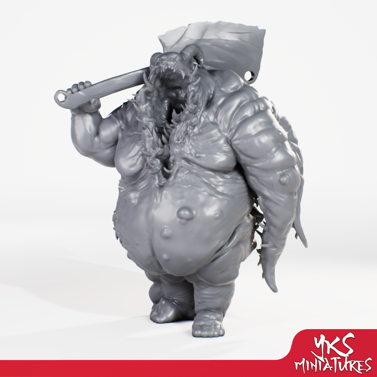 Gluttony Demon - 3D Printed Mini for Tabletop Gaming, Dungeons and Dragons, Pathfinder, Kings of War and other RPG's