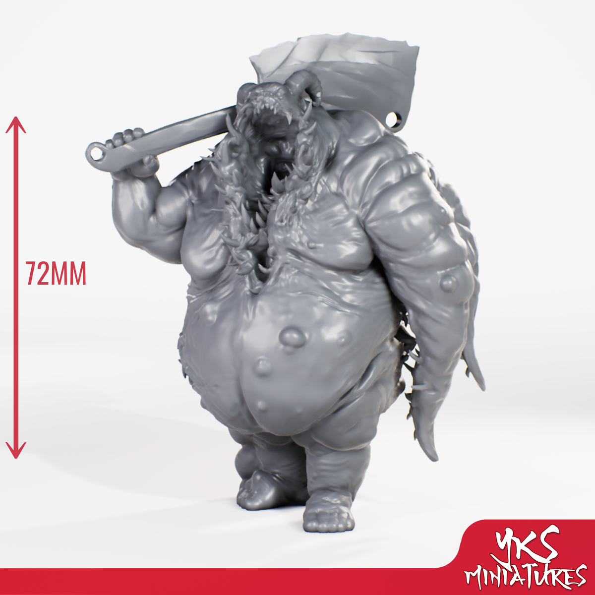 Gluttony Demon - 3D Printed Mini for Tabletop Gaming, Dungeons and Dragons, Pathfinder, Kings of War and other RPG's