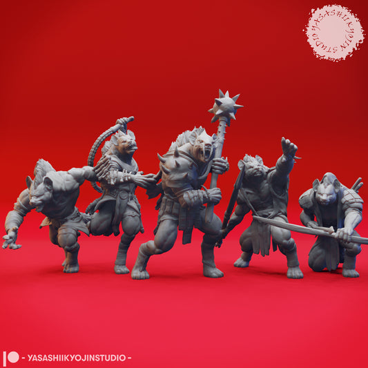 Gnoll Warband - Bundle - 3D Printed Minis for Tabletop Gaming, Dungeons and Dragons, Pathfinder, Kings of War and other RPG's