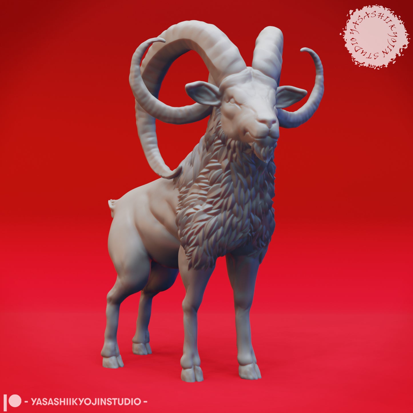 Giant Goat - 3D Printed Mini for Tabletop Gaming, Dungeons and Dragons, Pathfinder, Kings of War and other RPG's
