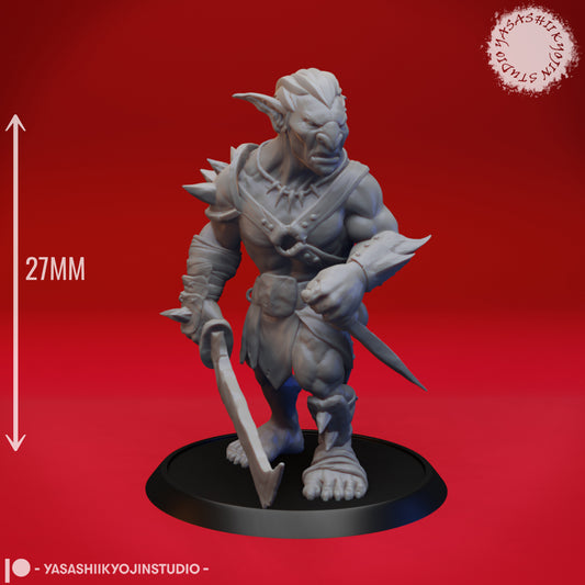 Goblin - Sword - 3D Printed Mini for Tabletop Gaming, Dungeons and Dragons, Pathfinder, Kings of War and other RPG's