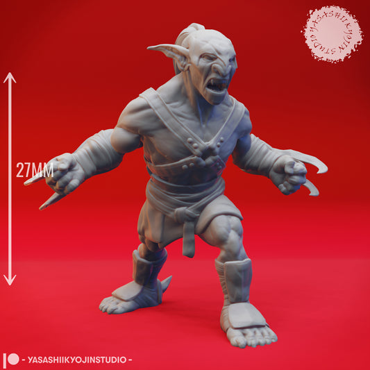 Goblin - Clawed - 3D Printed Mini for Tabletop Gaming, Dungeons and Dragons, Pathfinder, Kings of War and other RPG's