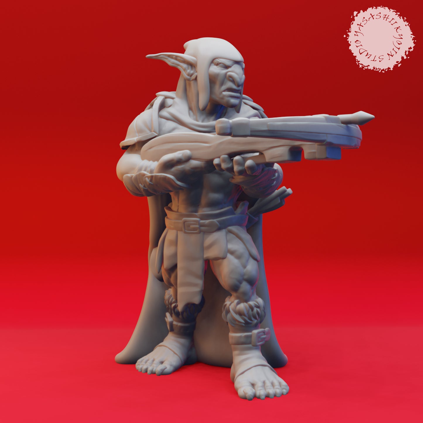 Goblin - Crossbow - 3D Printed Mini for Tabletop Gaming, Dungeons and Dragons, Pathfinder, Kings of War and other RPG's