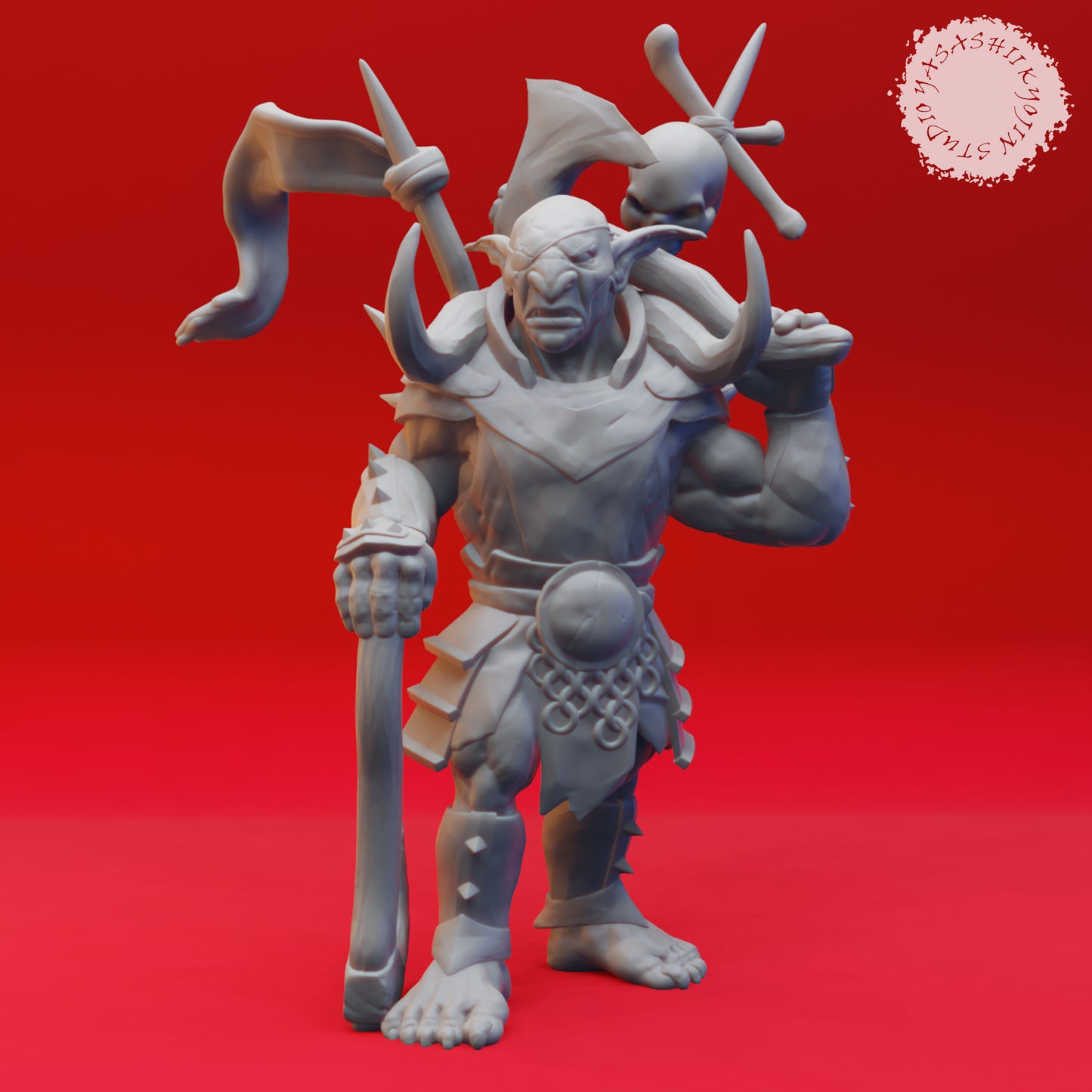 Goblin Warchief - 3D Printed Mini for Tabletop Gaming, Dungeons and Dragons, Pathfinder, Kings of War and other RPG's