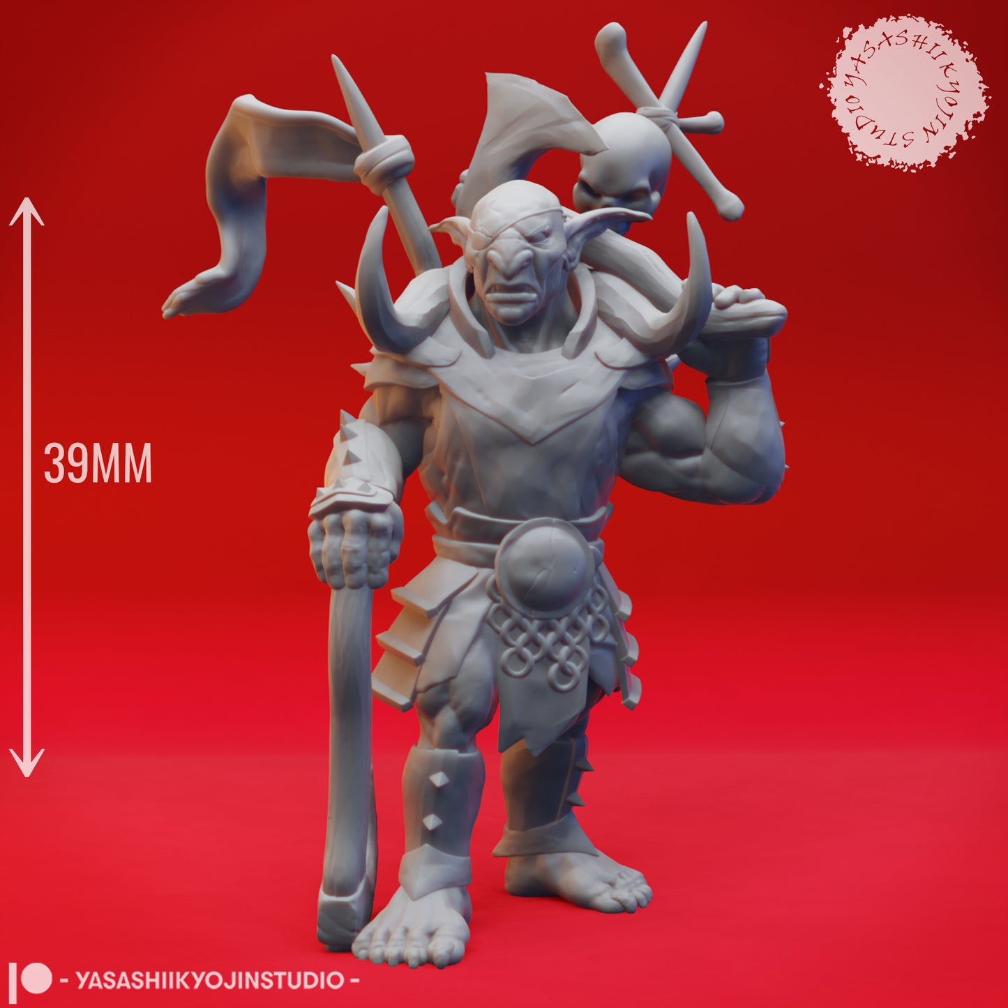 Goblin Warchief - 3D Printed Mini for Tabletop Gaming, Dungeons and Dragons, Pathfinder, Kings of War and other RPG's