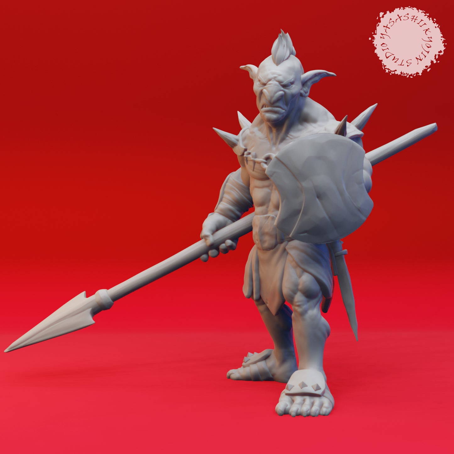 Goblin - Spear - 3D Printed Mini for Tabletop Gaming, Dungeons and Dragons, Pathfinder, Kings of War and other RPG's