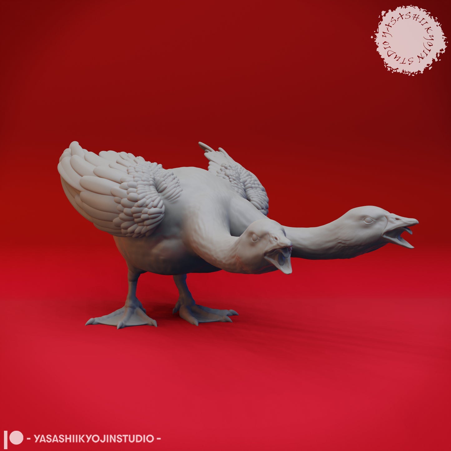 Goose Hydra - 2 Heads - 3D Printed Mini for Tabletop Gaming, Dungeons and Dragons, Pathfinder, Kings of War and other RPG's