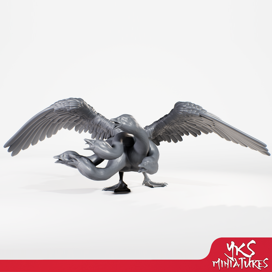 Goose Hydra - 5 Heads - 3D Printed Mini for Tabletop Gaming, Dungeons and Dragons, Pathfinder, Kings of War and other RPG's