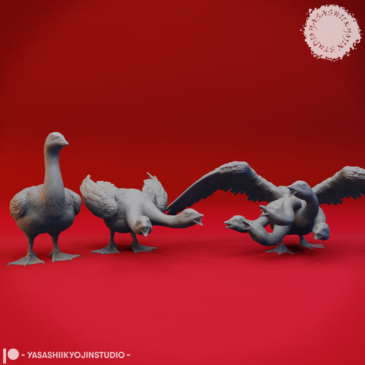 Goose Hydra Transforming - Bundle - 3D Printed Mini for Tabletop Gaming, Dungeons and Dragons, Pathfinder, Kings of War and other RPG's