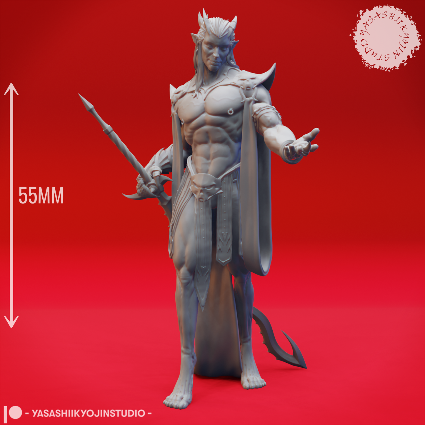 Graz'zt - Demon Prince of Pleasure - 3D Printed Mini for Tabletop Gaming, Dungeons and Dragons, Pathfinder, Kings of War and other RPG's