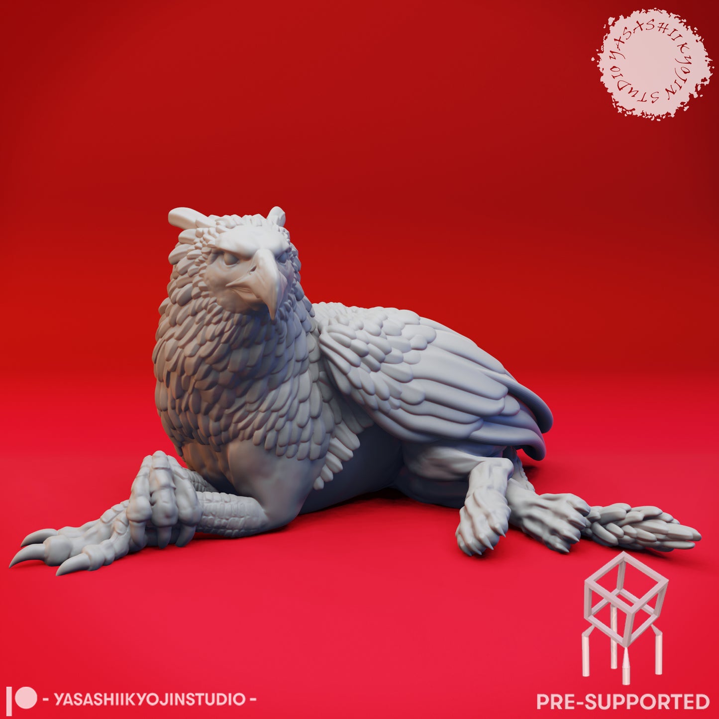 Griffin - Laying - Tabletop Miniature (Pre-Supported STL)