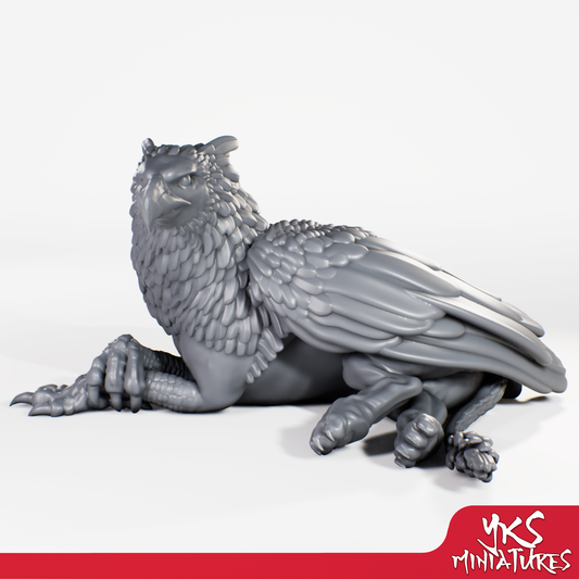 Griffin - Laying - 3D Printed Mini for Tabletop Gaming, Dungeons and Dragons, Pathfinder, Kings of War and other RPG's