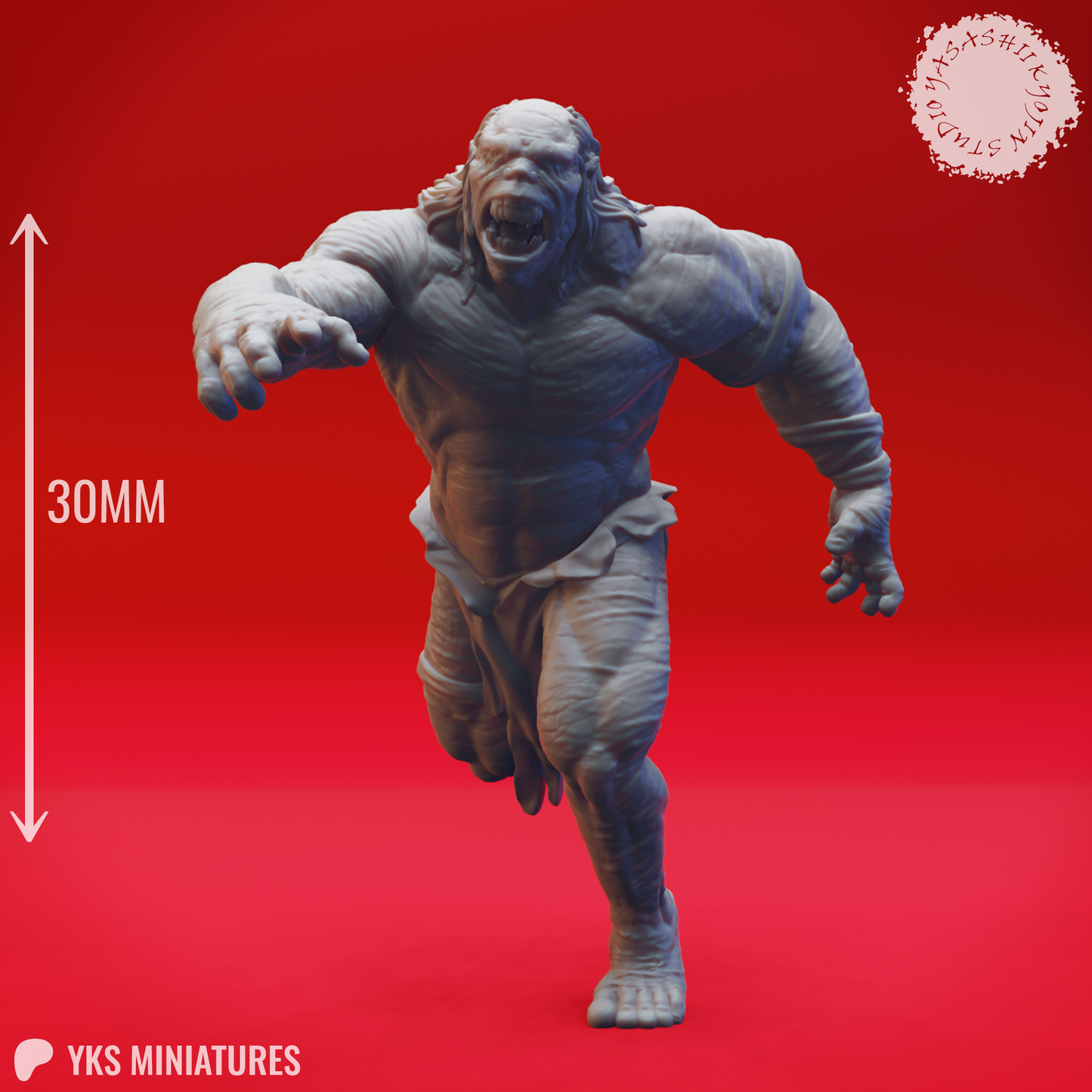 Grimlock - Running - 3D Printed Mini for Tabletop Gaming, Dungeons and Dragons, Pathfinder, Kings of War and other RPG's