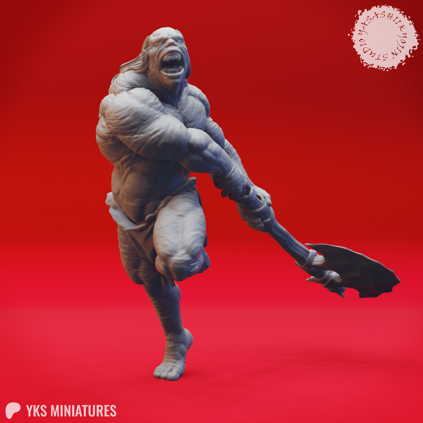 Grimlock - Stone Axe - 3D Printed Mini for Tabletop Gaming, Dungeons and Dragons, Pathfinder, Kings of War and other RPG's