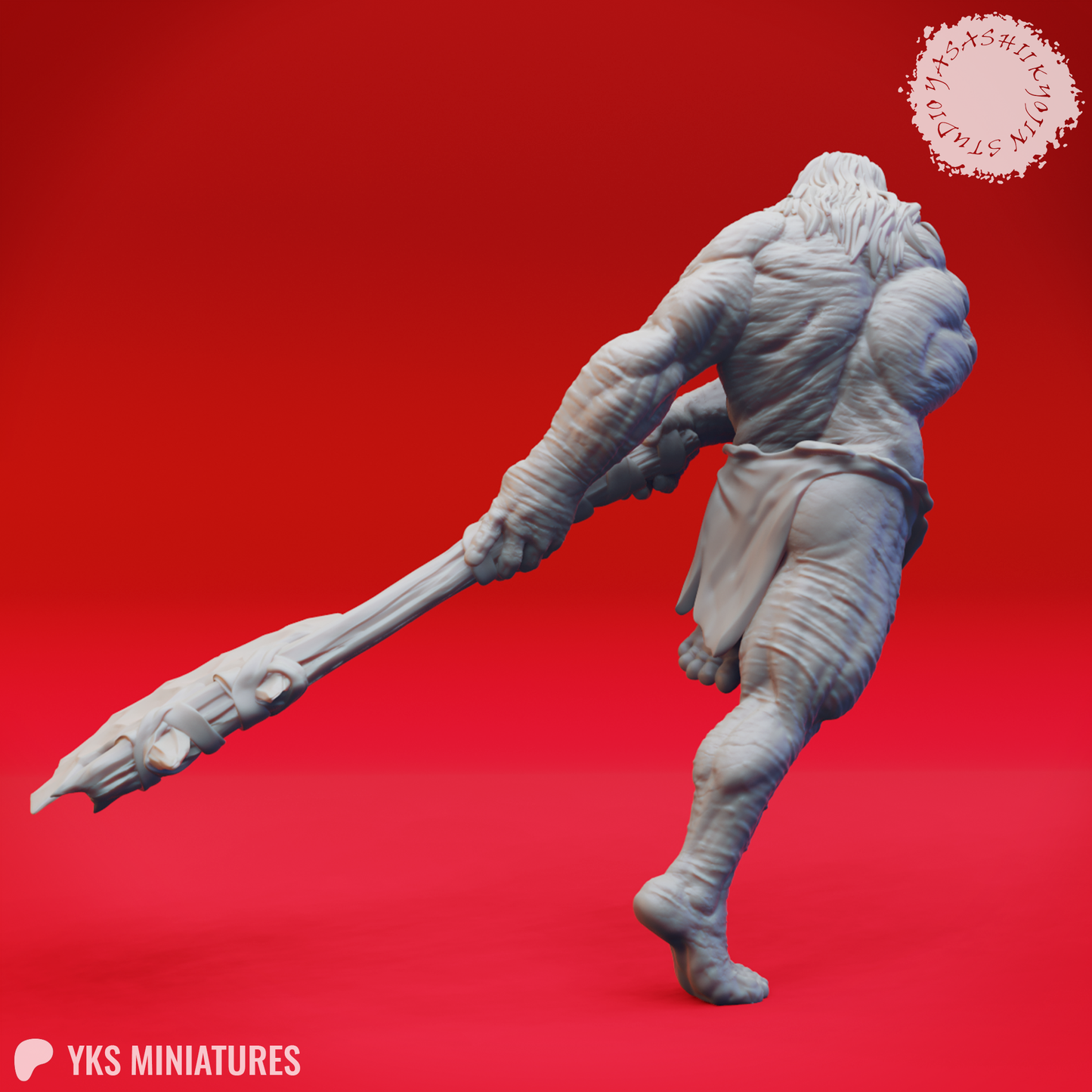 Grimlock - Stone Axe - 3D Printed Mini for Tabletop Gaming, Dungeons and Dragons, Pathfinder, Kings of War and other RPG's