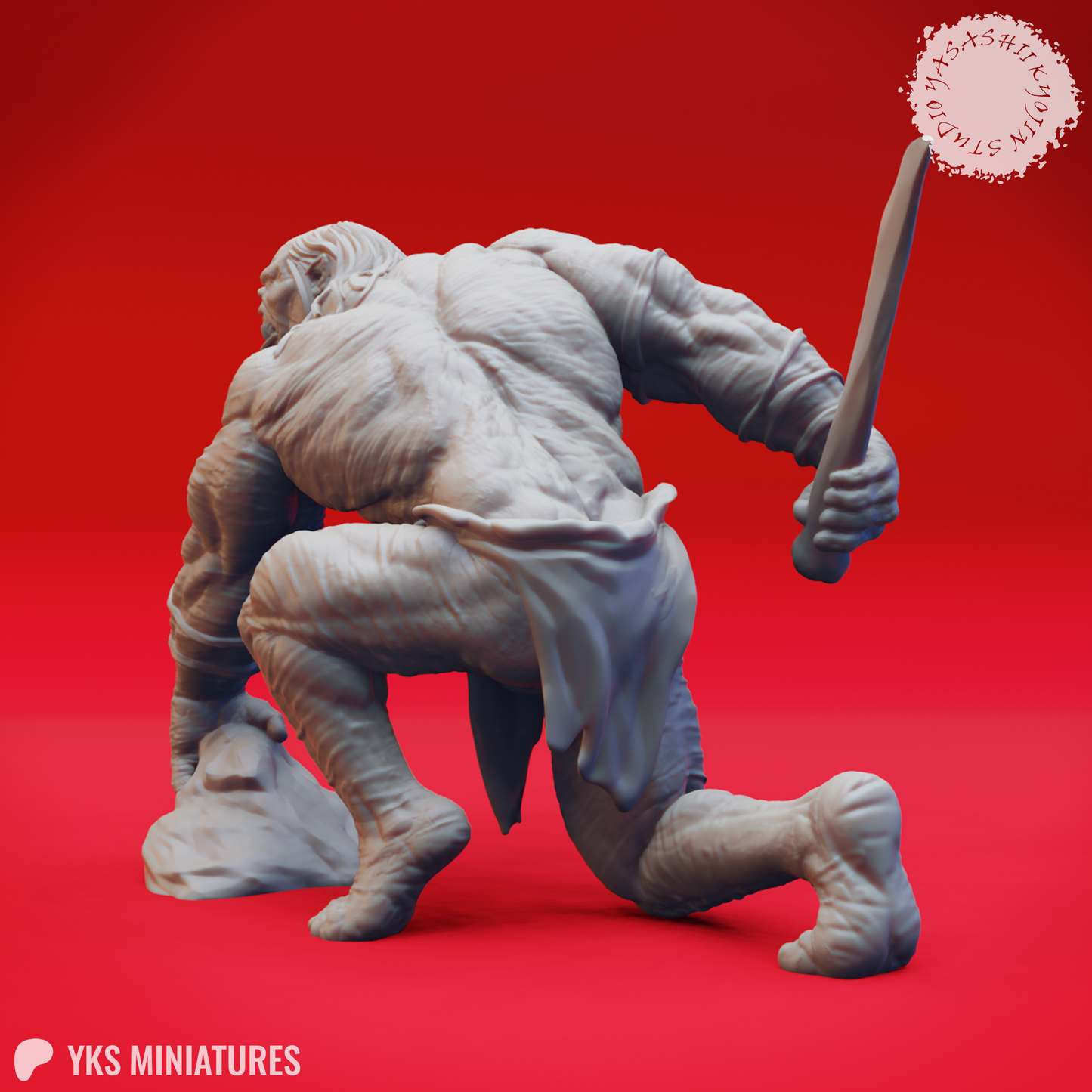 Grimlock - Bone Dagger - 3D Printed Mini for Tabletop Gaming, Dungeons and Dragons, Pathfinder, Kings of War and other RPG's