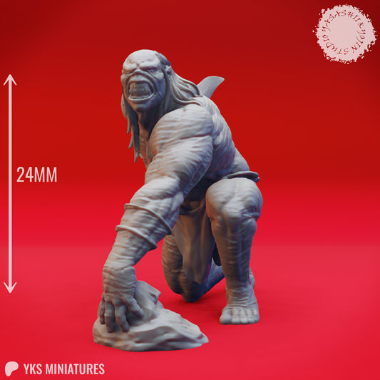 Grimlock - Bone Dagger - 3D Printed Mini for Tabletop Gaming, Dungeons and Dragons, Pathfinder, Kings of War and other RPG's