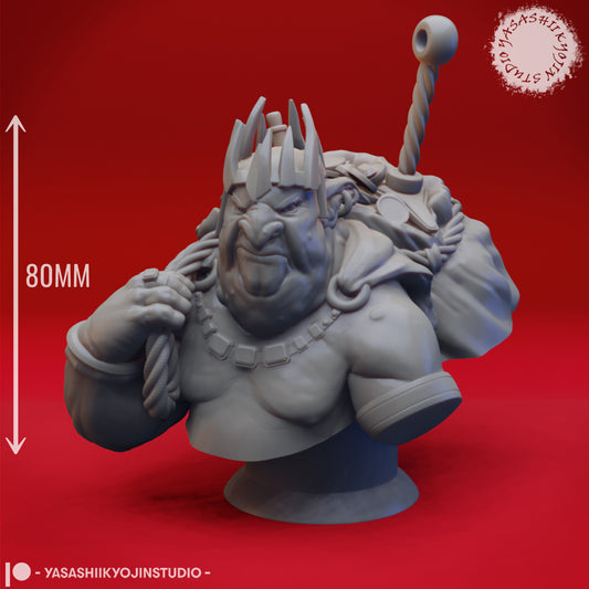 Goblin King - Bust - 3D Printed Bust for Tabletop Gaming, Dungeons and Dragons, Pathfinder, Kings of War and other RPG's