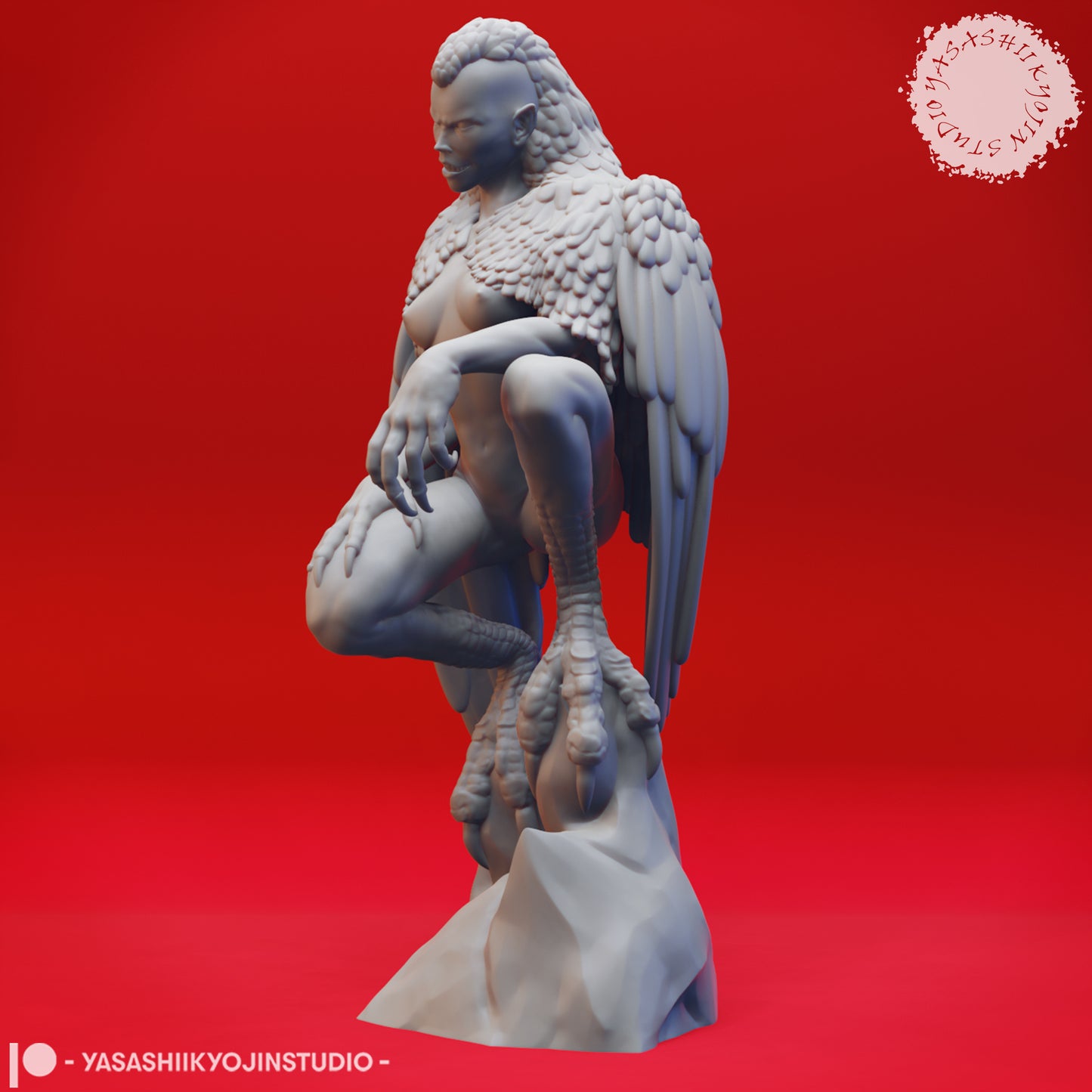 Harpy - Perched - Tabletop MIniature (Pre-Supported STL)