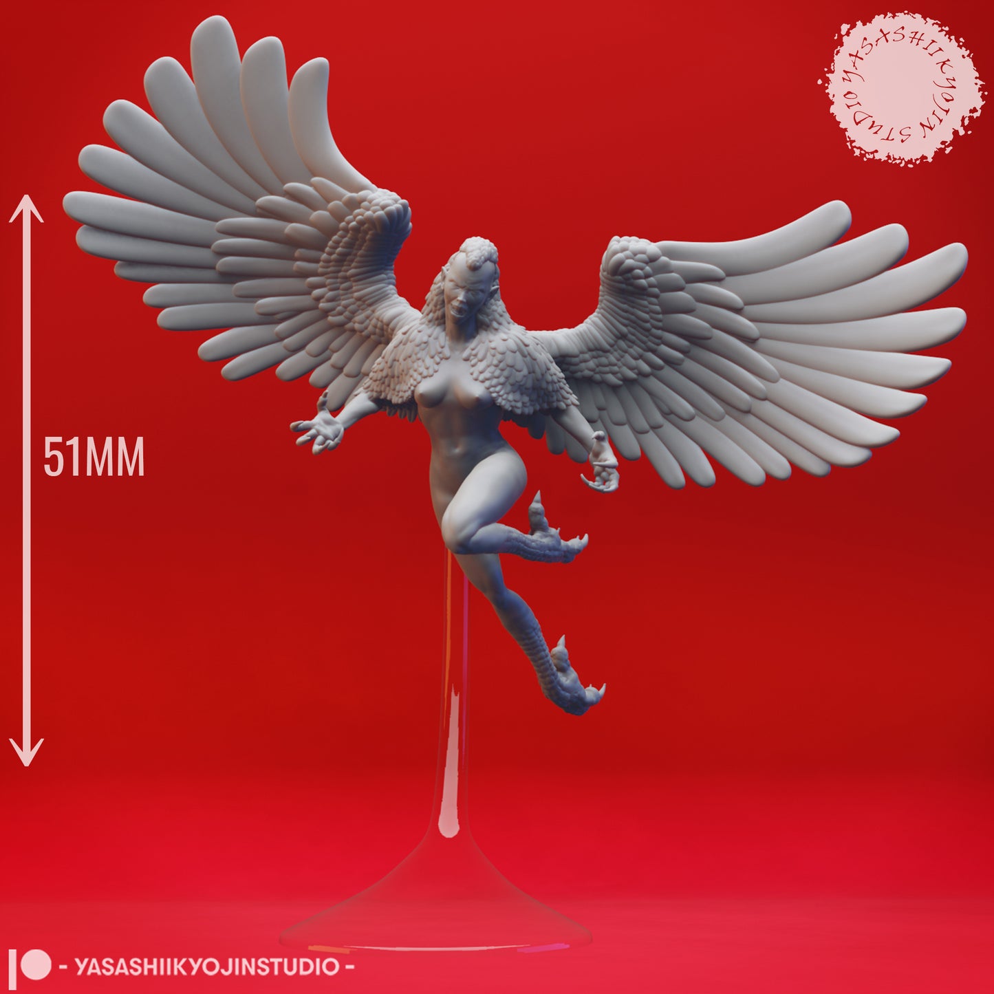 Harpy - Flying - Tabletop MIniature (Pre-Supported STL)