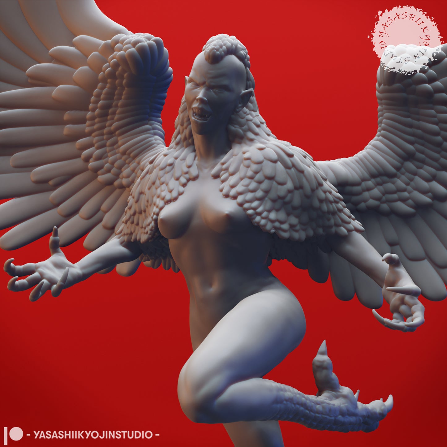 Harpy - Flying - Tabletop MIniature (Pre-Supported STL)