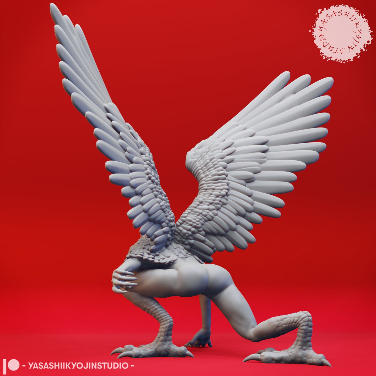 Harpy - Crouching - Tabletop MIniature (Pre-Supported STL)