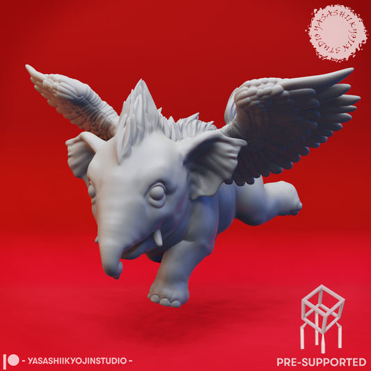 Hollyphant - Flying - Tabletop Miniature (Pre-Supported STL)