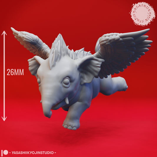 Hollyphant - Flying - 3D Printed Mini for Tabletop Gaming, Dungeons and Dragons, Pathfinder, Kings of War and other RPG's