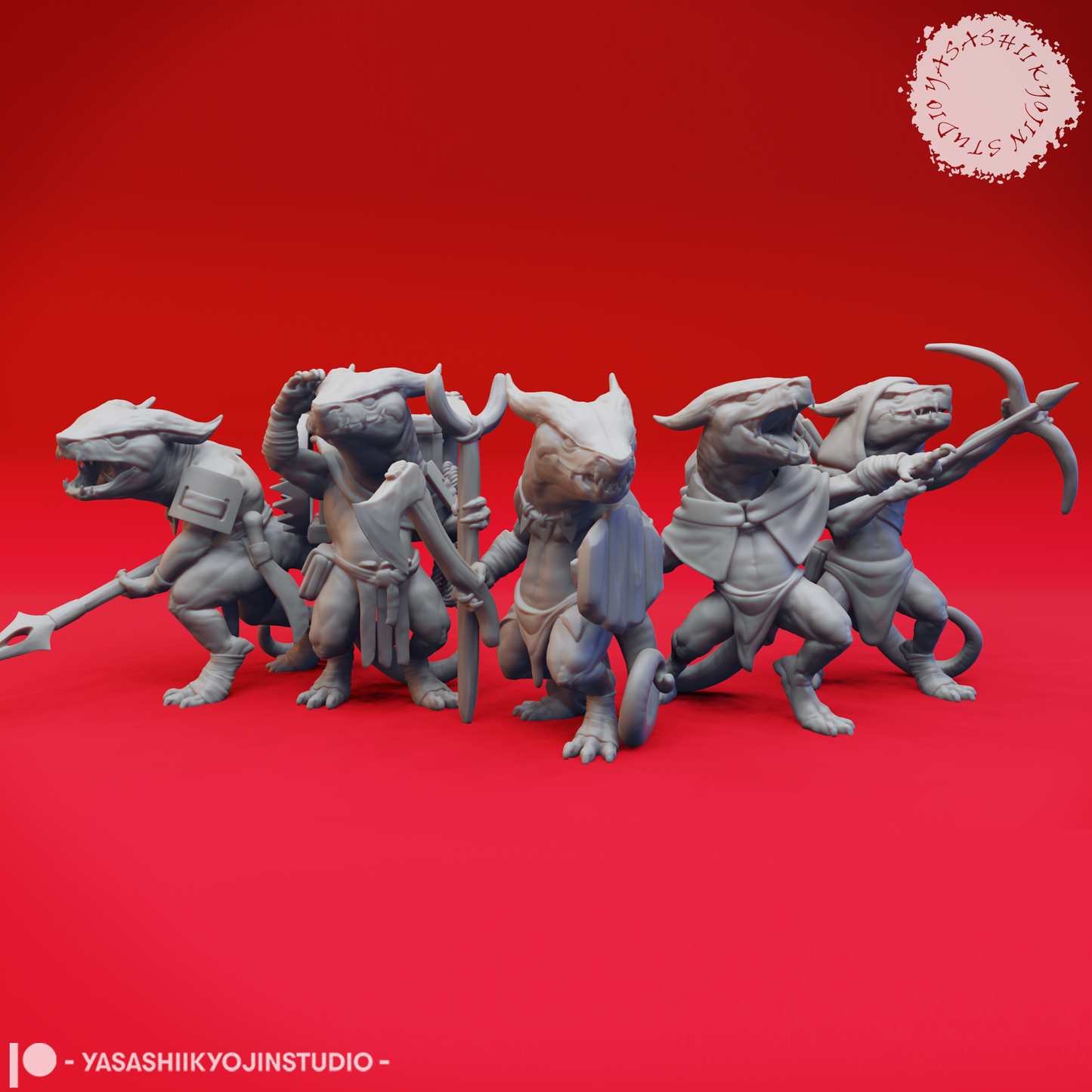 Kobold Mob - Bundle - 3D Printed Mini for Tabletop Gaming, Dungeons and Dragons, Pathfinder, Kings of War and other RPG's