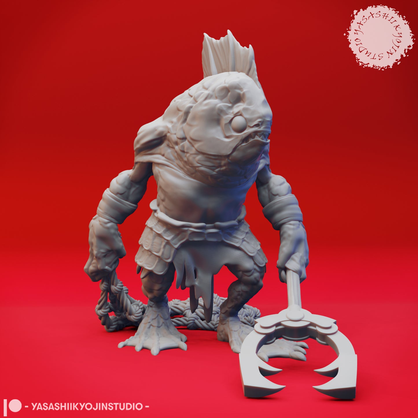 Kuo-Toa - Pincer - 3D Printed Minis for Tabletop Gaming, Dungeons and Dragons, Pathfinder, Kings of War and other RPG's