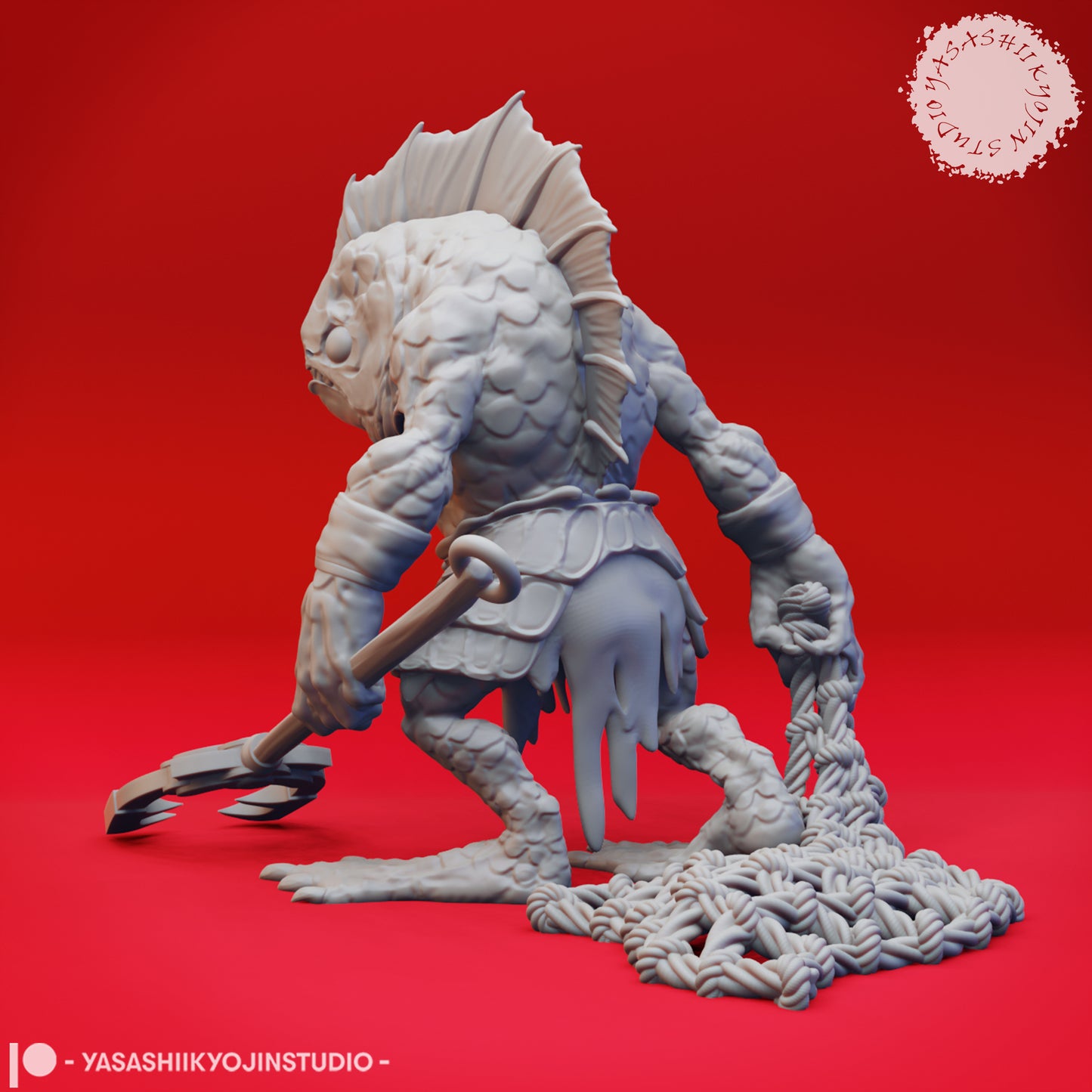 Kuo-Toa - Pincer - 3D Printed Minis for Tabletop Gaming, Dungeons and Dragons, Pathfinder, Kings of War and other RPG's