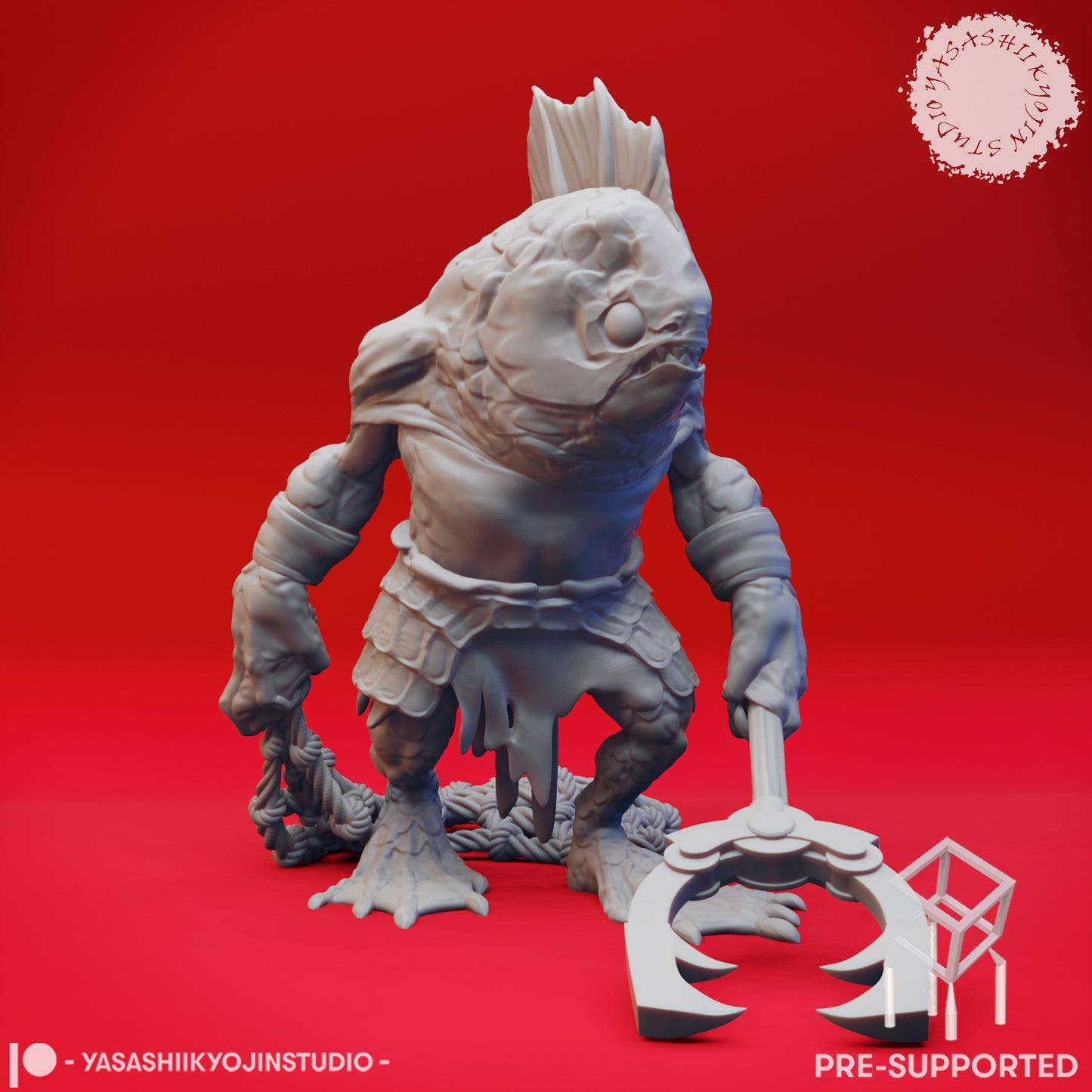 Kuo-toa - Pincer - Tabletop Miniatures (Pre-Supported STL)