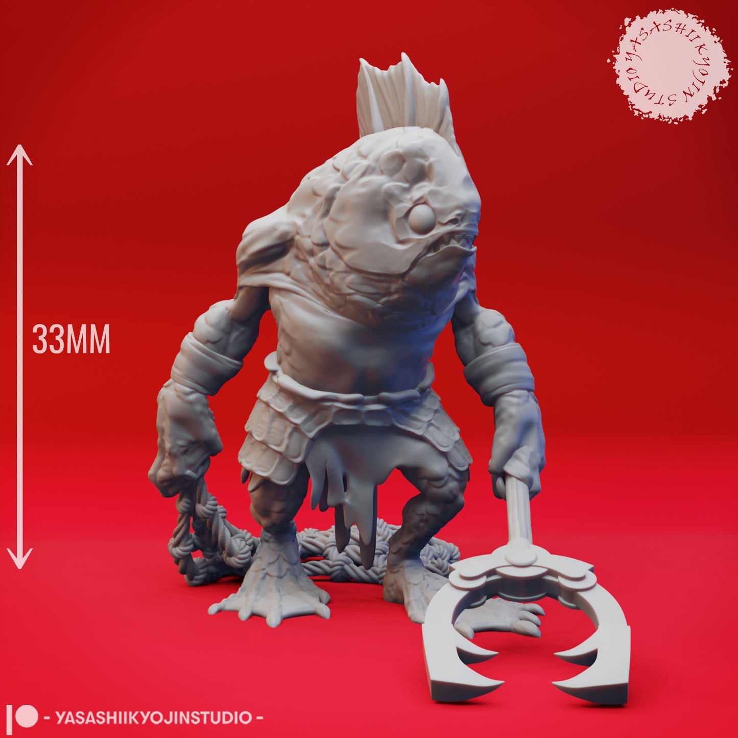 Kuo-toa - Pincer - Tabletop Miniatures (Pre-Supported STL)