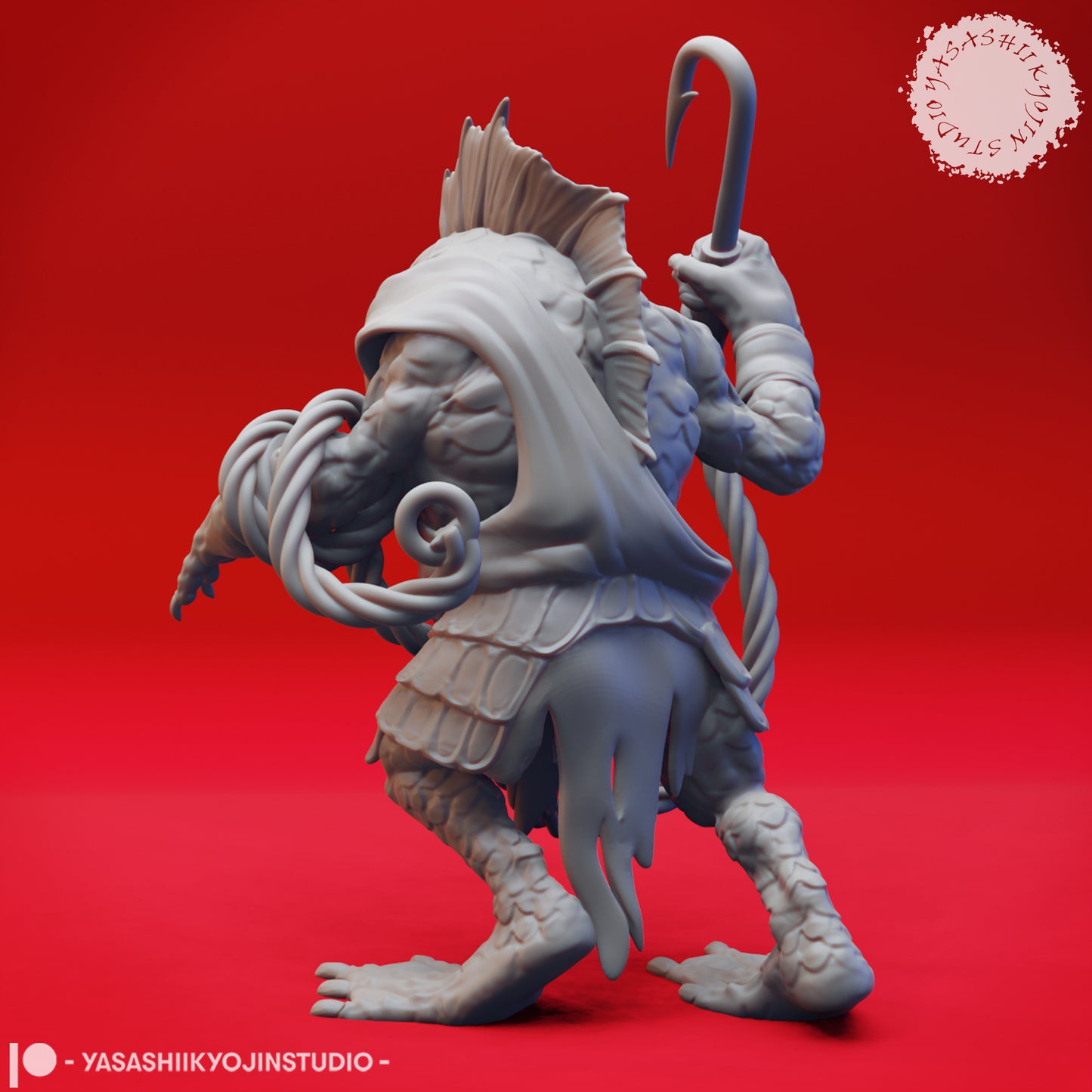 Kuo-Toa - Hook - 3D Printed Minis for Tabletop Gaming, Dungeons and Dragons, Pathfinder, Kings of War and other RPG's